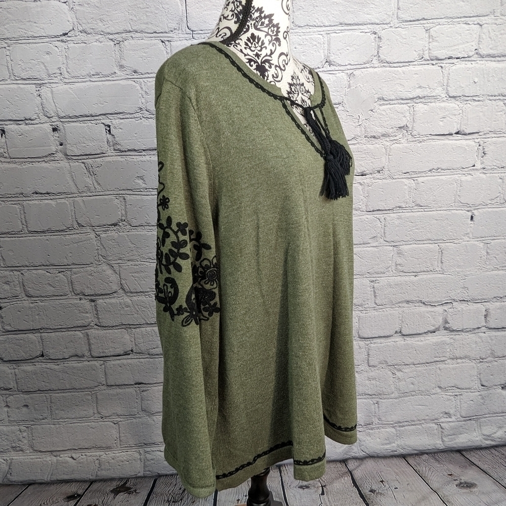 Style & Co Women's Stretch Knit Long Sleeve Stretch Knit Size 3x Tie Front Bb19 - Picture 5 of 10